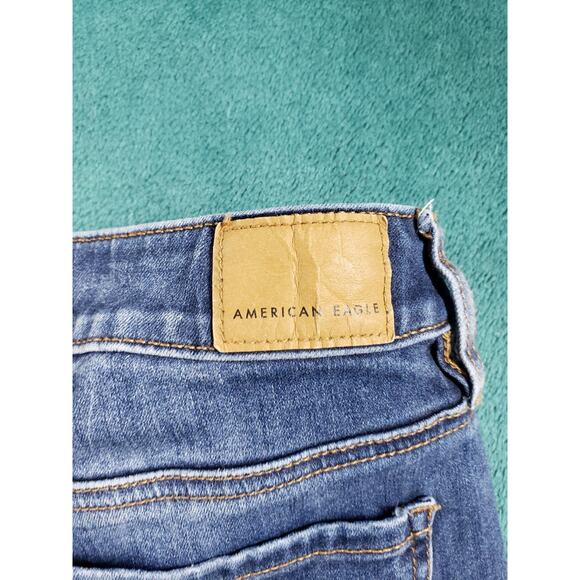 American Eagle Jeans Size 6 Womens Blue Denim Stretch Pants High Rise Jegging - Picture 12 of 13